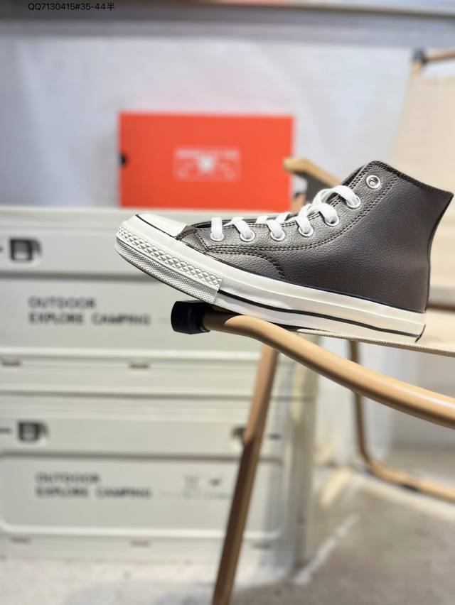 匡威高帮超软皮面 Converse 1970S 经典复古，爆款出货Converse Chuck 70S 超软荔枝纹皮面 A10154C Qq7 415#35-4