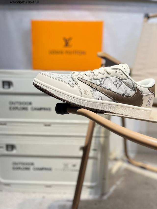 公司级头层皮Lv X 乔丹Air Jordan 1 Low Aj1低帮系列篮球鞋 官方同步配色 原装级产物 #拒绝公底 立体鞋型 细节完美 高清洁度Xs7089