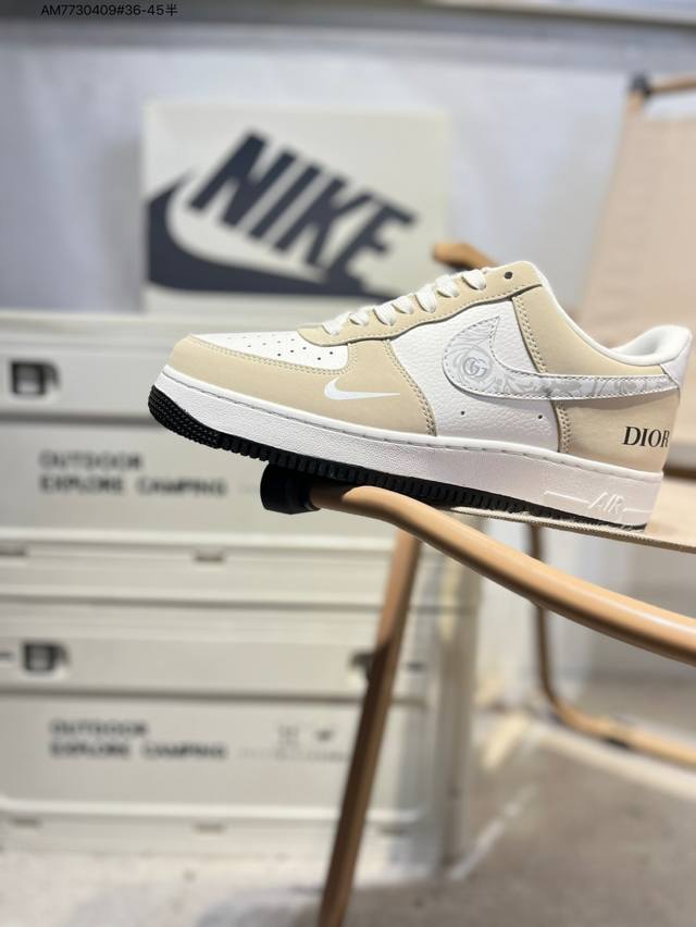 迪奥 X Nk Air Force 1'07 Low 空军一号低帮休闲板鞋 #定制皮料 原楦原纸板 纯正空军版型 高清洁度 内置全掌气垫Dq6628 Am773