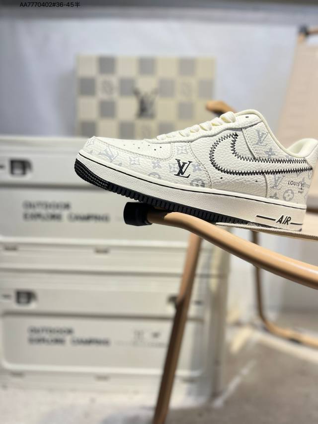 Lv X Nk Air Force 1'07 Low 空军一号低帮休闲板鞋 #定制皮料 原楦原纸板 纯正空军版型 高清洁度 内置全掌气垫Sc0601 Aa777