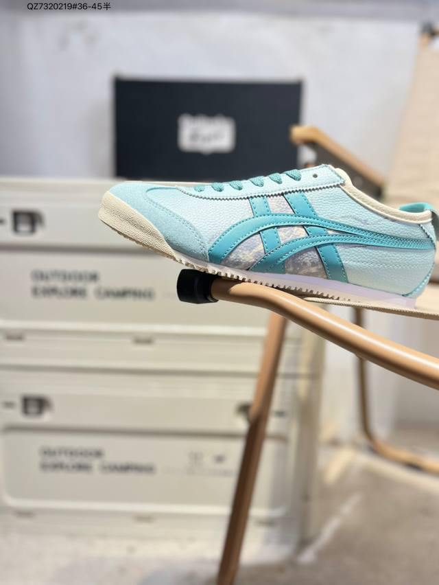 Onitsuka Tiger Mexico 66 Sd 鬼冢虎 墨西哥升级版系列低帮复古经典虎爪百搭休闲 皮革慢跑鞋 采用软质粒面牛剖革组合翻毛皮饰条鞋面材质1