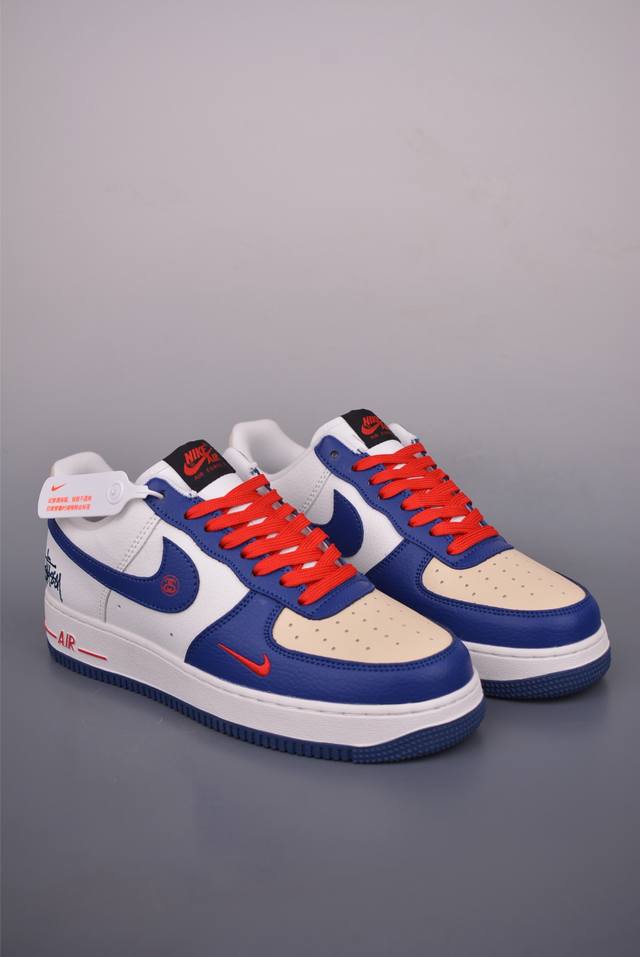 Nike Air Force 1 Low 斯图西联名 原楦头原纸板 打造纯正空军版型 专注外贸渠道 全掌内置蜂窝气垫 原盒配件 原厂中底钢印、拉帮完美 官方货号