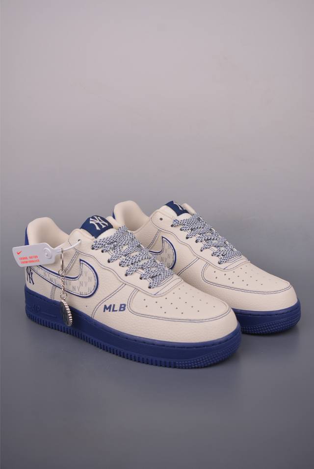 Nike Air Force 1 Low Mlb联名 原楦头原纸板 打造纯正空军版型 专注外贸渠道 全掌内置蜂窝气垫 原盒配件 原厂中底钢印、拉帮完美 官方货号