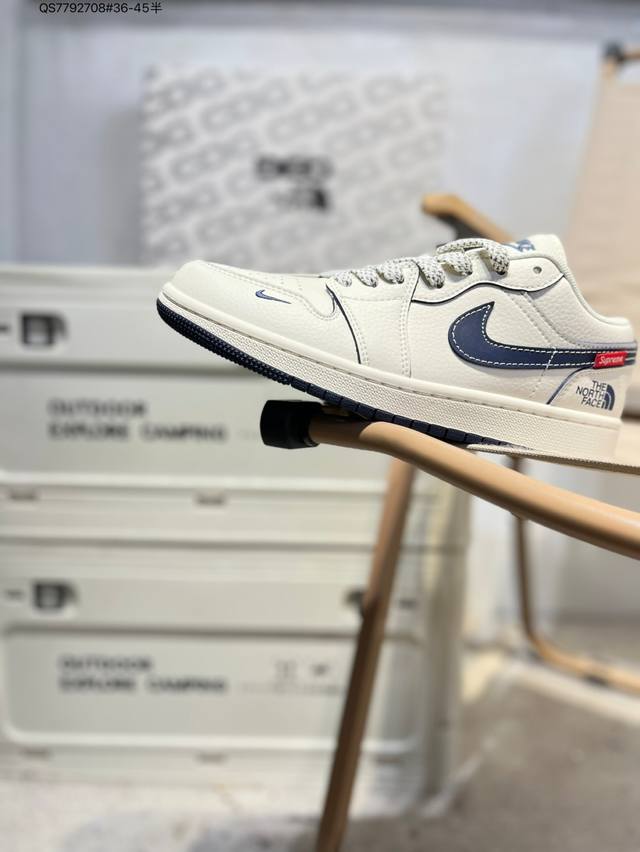 公司级头层皮北面 X 乔丹Air Jordan 1 Low Aj1低帮系列篮球鞋 官方同步配色 原装级产物 #拒绝公底 立体鞋型 细节完美 高清洁度Xx3318