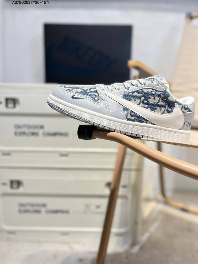 公司级头层皮迪奥 X 乔丹Air Jordan 1 Low Aj1低帮系列篮球鞋 官方同步配色 原装级产物 #拒绝公底 立体鞋型 细节完美 高清洁度Dz5899