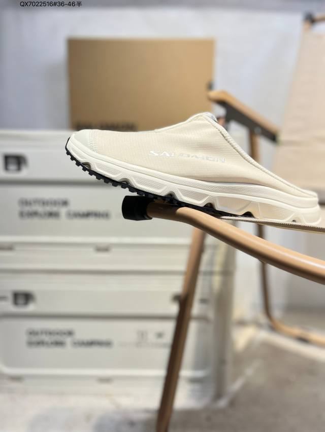 Salomon 萨洛蒙 Rxsiide 3.0 Canvas 舒适柔软防滑 包头拖鞋 男女同款 米色 纯原外贸平台特供订单 耗时半年巨作 #全套原纸板楦头开发