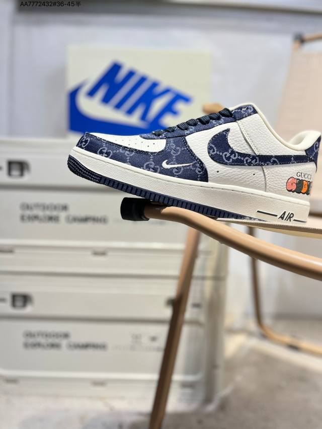 古驰 X Nk Air Force 1'07 Low 空军一号低帮休闲板鞋 #定制皮料 原楦原纸板 纯正空军版型 高清洁度 内置全掌气垫Sc0601 Aa777