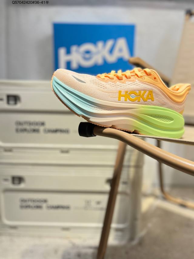 Hoka One One Bondi 9 复古舒适防滑耐磨 低帮 山地户外跑步鞋 货号:1162012 Qs7042420#36-41半