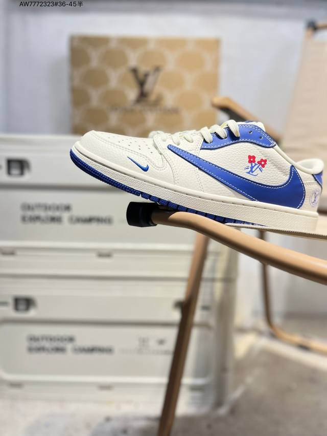 公司级头层皮Lv X 乔丹Air Jordan 1 Low Aj1低帮系列篮球鞋 官方同步配色 原装级产物 #拒绝公底 立体鞋型 细节完美 高清洁度Ld2028
