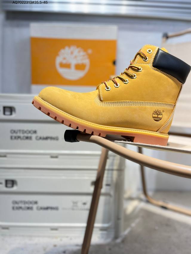 Timberland添柏岚 天伯伦 户外高帮休闲大黄靴系列 #广东大厂品质 冬季防寒户外专用 日常随意搭配 原盒原包装 #24Ss新款 时尚潮流搭配 面料采用意
