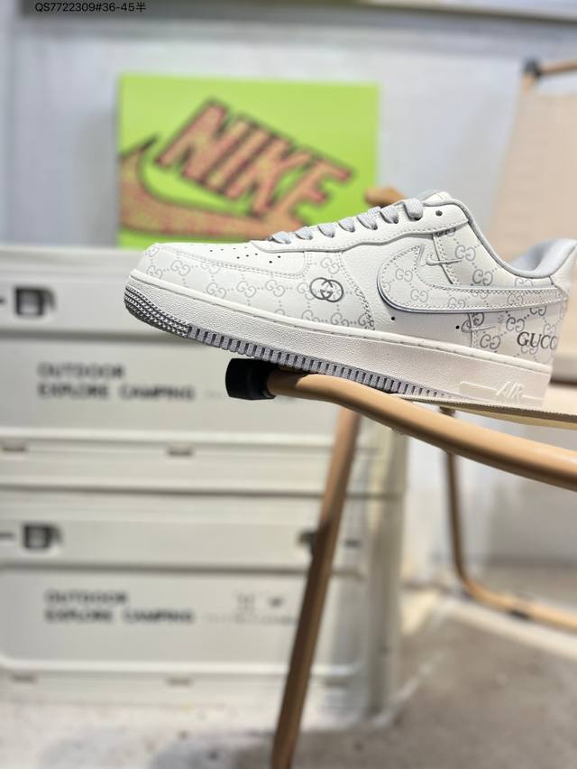 斯图西 X Nk Air Force 1'07 Low 空军一号低帮休闲板鞋 #定制皮料 原楦原纸板 纯正空军版型 高清洁度 内置全掌气垫Ky8899 Qs77