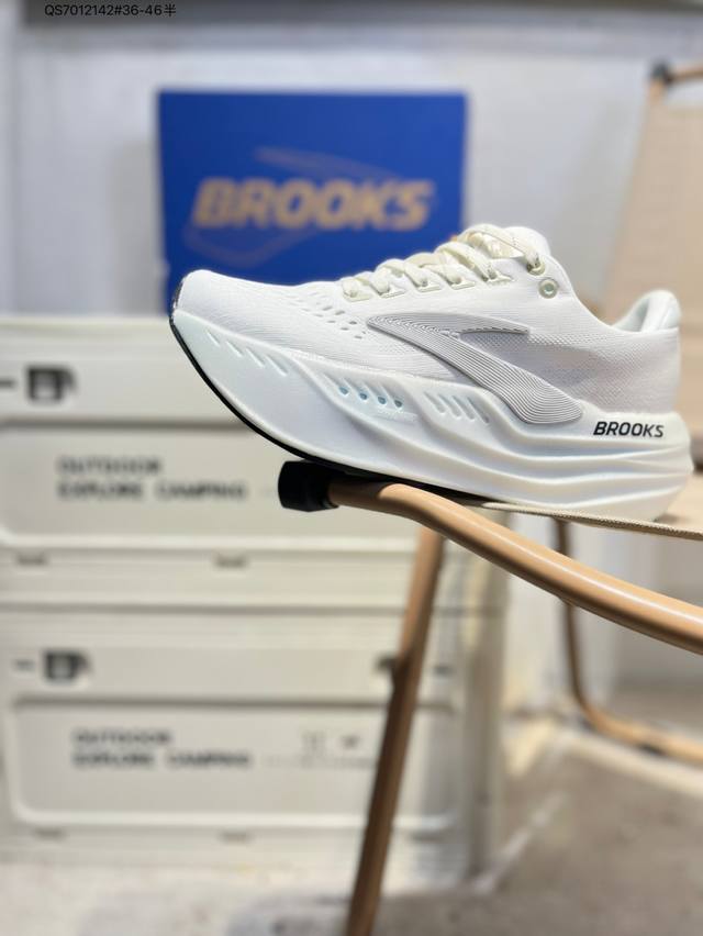 Brooks 布鲁克斯 Glycerin Max 超弹轻盈跑步鞋 实拍首发 低帮透气缓震支撑休闲运动慢跑鞋 采用改进工程空气网眼组合热熔工艺 鞋面材质搭载Dna