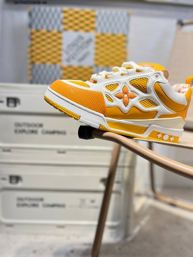 路易威登 Louis Vuitton Lv路易威登板鞋 新款 Lv Trainer最新配色运动鞋 L家 篮球鞋风格运动鞋 该鞋由艺术总监 Virgil Ablo