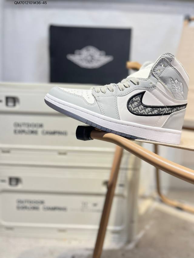迪奥 X Air Jordan 1 Mid Aj1乔丹一代经典复古文化休闲运动篮球鞋Cn8607 Qm7012101#36-45