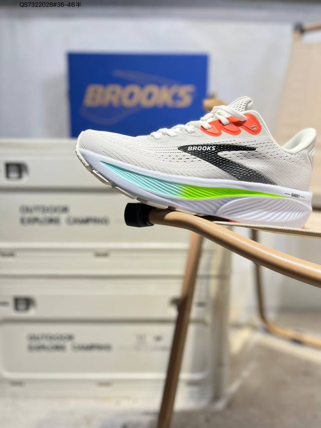 Brooks 布鲁克斯 Ghost 17 超弹轻盈跑步鞋 实拍首发 低帮透气缓震支撑休闲运动慢跑鞋 采用改进工程空气网眼组合热熔工艺 鞋面材质搭载Dna Lof