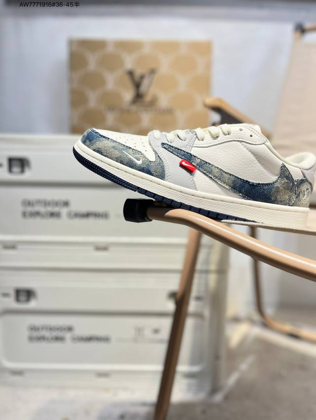 公司级头层皮Lv X 乔丹Air Jordan 1 Low Aj1低帮系列篮球鞋 官方同步配色 原装级产物 #拒绝公底 立体鞋型 细节完美 高清洁度Ld2028