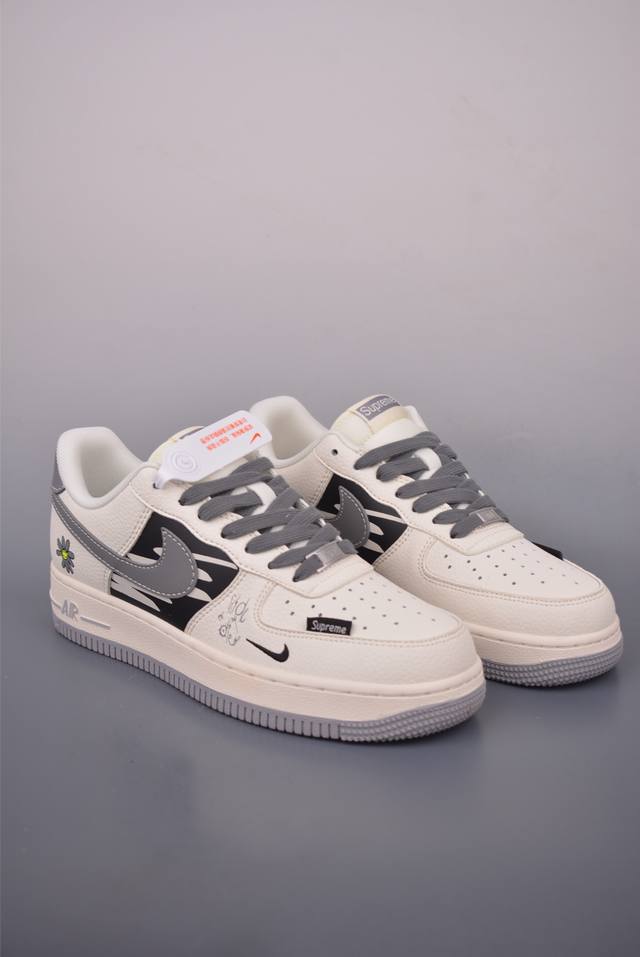 Nike Air Force 1 Low Supreme联名 原楦头原纸板 打造纯正空军版型 专注外贸渠道 全掌内置蜂窝气垫 原盒配件 原厂中底钢印、拉帮完美