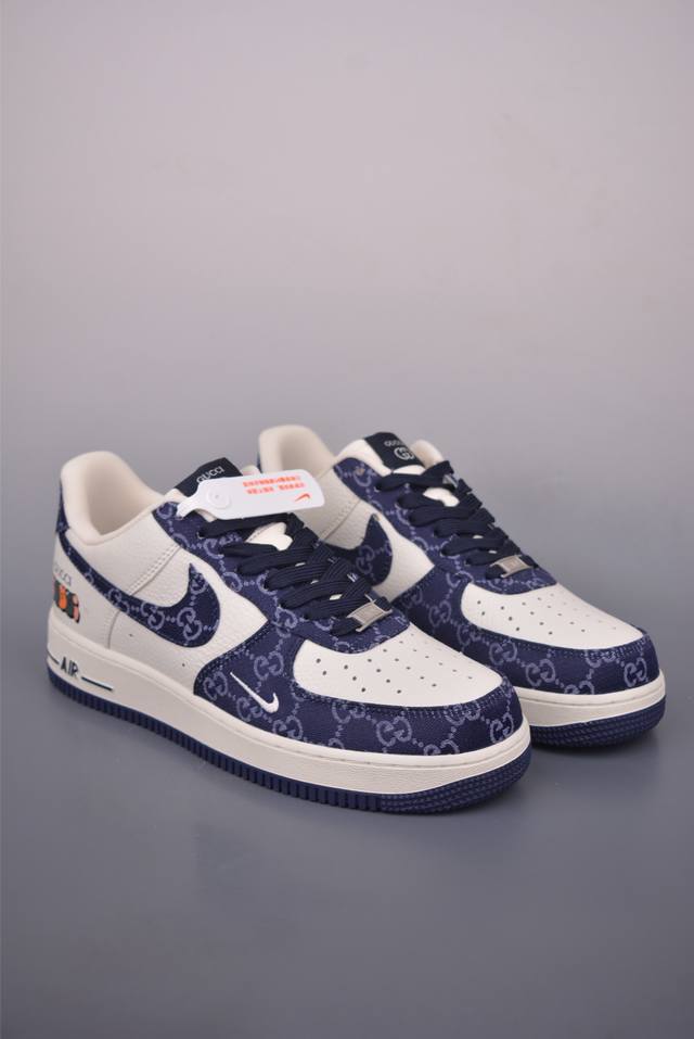 Nike Air Force 1 Low Gucci联名 原楦头原纸板 打造纯正空军版型 专注外贸渠道 全掌内置蜂窝气垫 原盒配件 原厂中底钢印、拉帮完美 官方