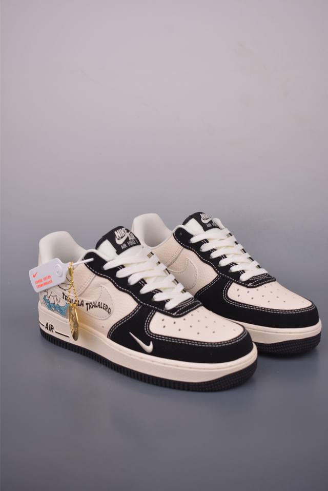Nike Air Force 1 Low 鲨鱼 原楦头原纸板 打造纯正空军版型 专注外贸渠道 全掌内置蜂窝气垫 原盒配件 原厂中底钢印、拉帮完美 官方货号: D