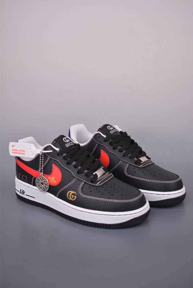 Nike Air Force 1 Low Gucci联名 原楦头原纸板 打造纯正空军版型 专注外贸渠道 全掌内置蜂窝气垫 原盒配件 原厂中底钢印、拉帮完美 官方