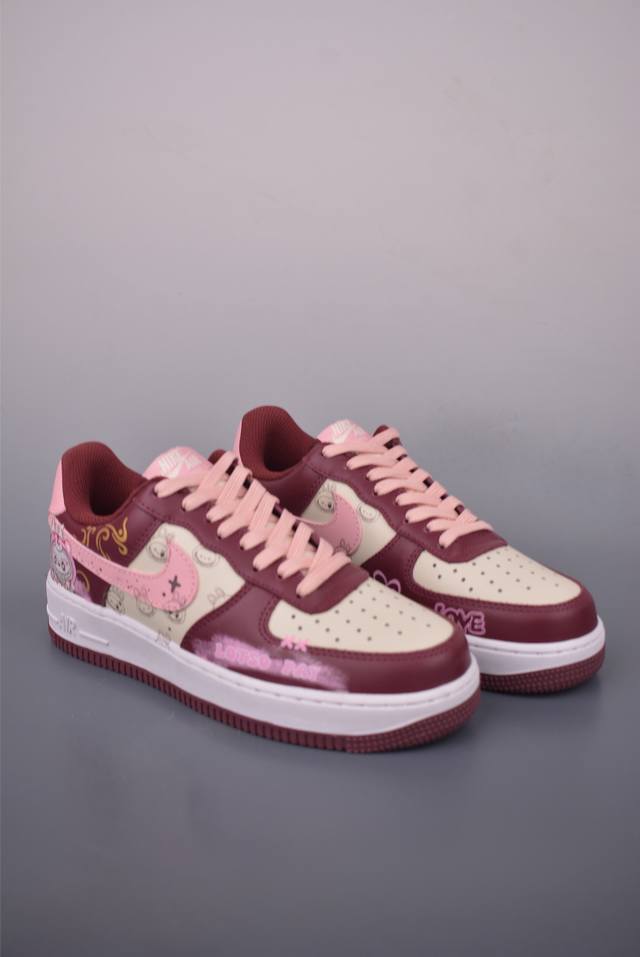 Nike Air Force 1 Low Labubu联名 原楦头原纸板 打造纯正空军版型 专注外贸渠道 全掌内置蜂窝气垫 原盒配件 原厂中底钢印、拉帮完美 官