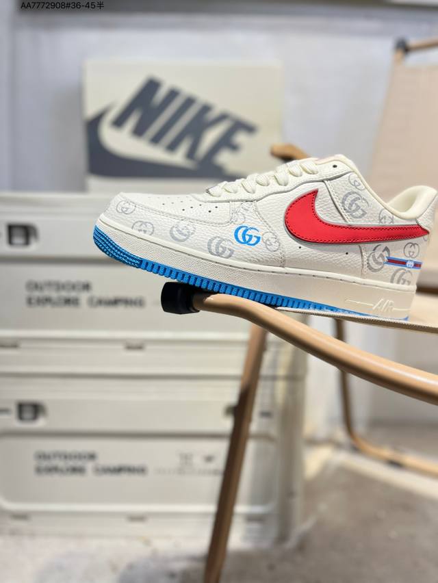 古驰 X Nk Air Force 1'07 Low 空军一号低帮休闲板鞋 #定制皮料 原楦原纸板 纯正空军版型 高清洁度 内置全掌气垫Sc0601 Aa777