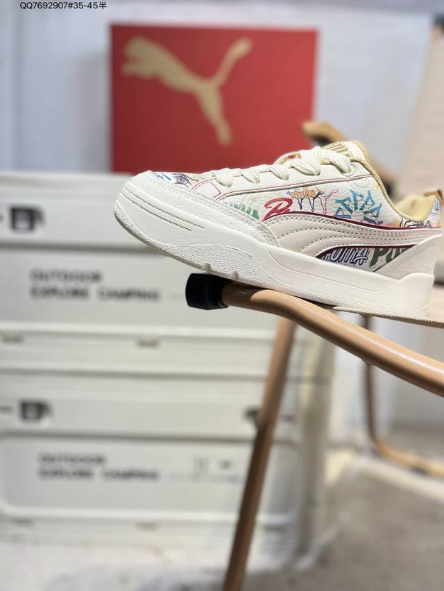 Puma 彪马 男女运动板鞋，原楦原纸版开发版型，采用环保皮革组合鞋面材质，外置耐磨橡胶大底蕾哈娜同系面包鞋太好看了！彪马Puma Park Lifestyle
