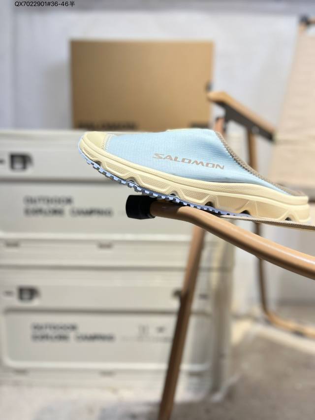 Salomon 萨洛蒙 Rxsiide 3.0 Canvas 舒适柔软防滑 包头拖鞋 男女同款 米色 纯原外贸平台特供订单 耗时半年巨作 #全套原纸板楦头开发