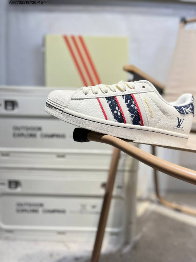 Lv X Adidas Originals Superstar 经典配色 经典贝壳头官网同步 实拍首发渠道正品订单 诠释市场最高工艺水平区别市面普通真标版本，进