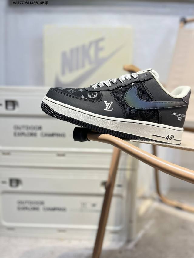 Lv X Nk Air Force 1'07 Low 空军一号低帮休闲板鞋 #定制皮料 原楦原纸板 纯正空军版型 高清洁度 内置全掌气垫Qw5606 Aa777