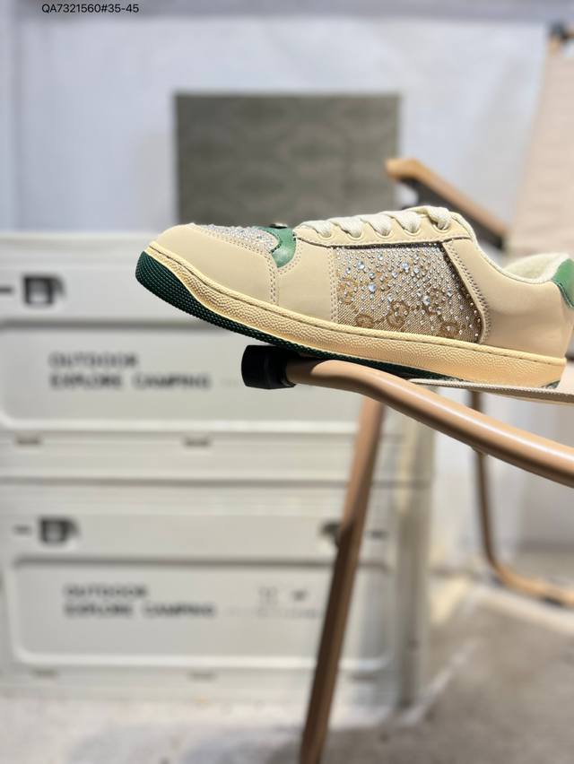 开学季福利特价Gucci Distressed Screener Sneaker古驰经典小脏鞋原型复古百搭老爹板鞋 复古学院风43194 Qa7321560#3