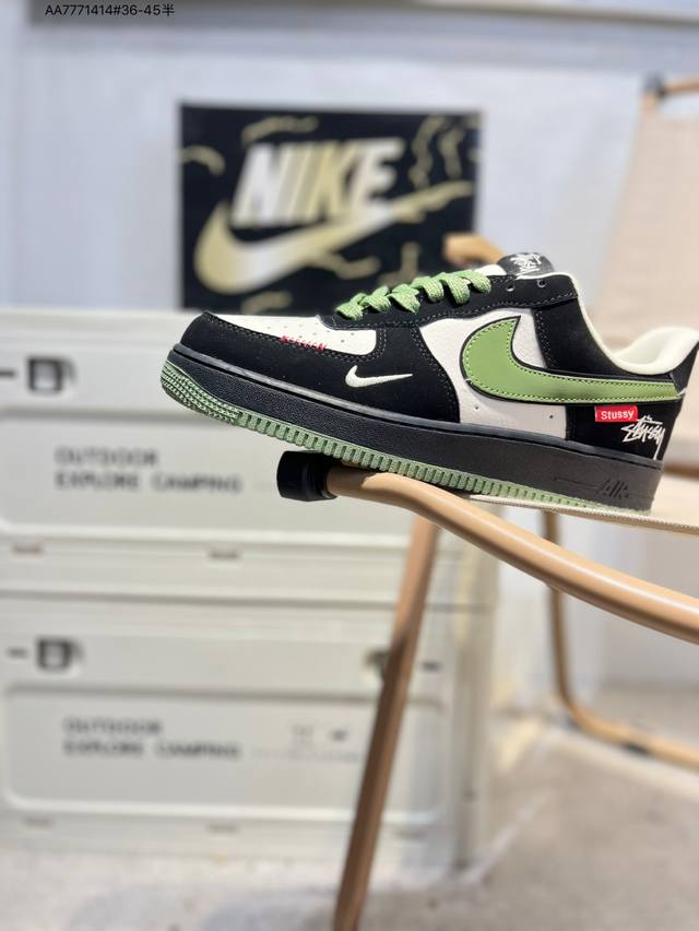 斯图西 X Nk Air Force 1'07 Low 空军一号低帮休闲板鞋 #定制皮料 原楦原纸板 纯正空军版型 高清洁度 内置全掌气垫Kj1688 Aa77