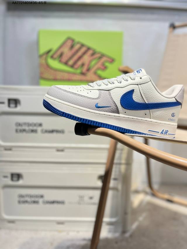 古驰 X Nk Air Force 1'07 Low 空军一号低帮休闲板鞋 #定制皮料 原楦原纸板 纯正空军版型 高清洁度 内置全掌气垫Kx2532 Aa772