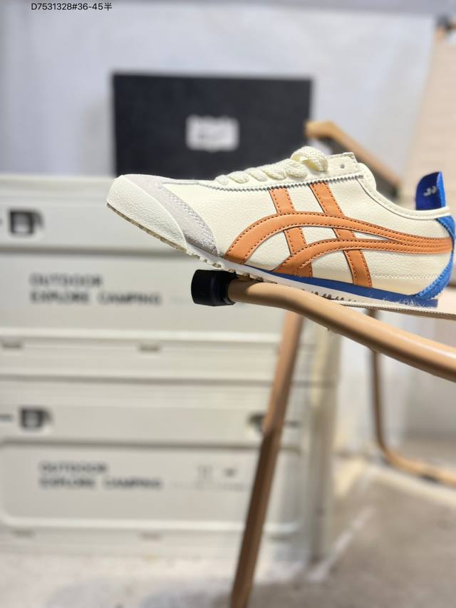 Onitsuka Tiger Mexico 66 鬼冢虎 墨西哥升级版系列低帮复古经典虎爪百搭休闲皮革慢跑鞋1183A201 D7531328#36-45半