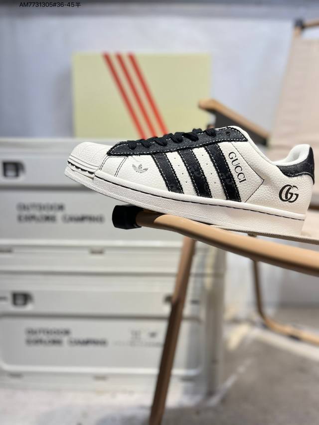 古驰 X Adidas Originals Superstar 经典配色 经典贝壳头官网同步 实拍首发渠道正品订单 诠释市场最高工艺水平区别市面普通真标版本，进