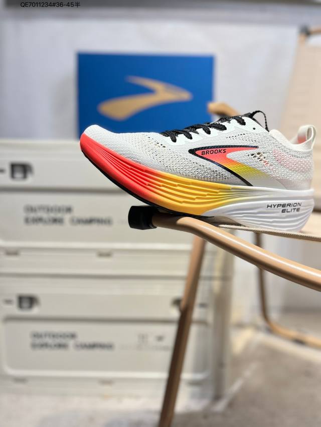 Brooks布鲁克斯 Hyperion Elite 4 Pb 舒适百搭防滑耐磨 低帮 越野竞速跑步鞋 采用改进工程空气网眼组合热熔工艺 鞋面材质搭载Dna Lo
