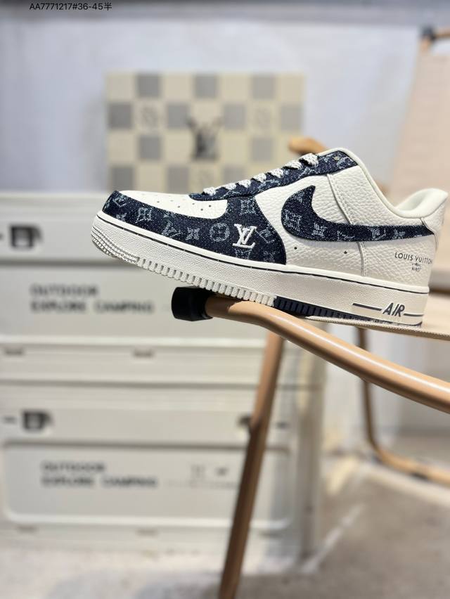 Lv X Nk Air Force 1'07 Low 空军一号低帮休闲板鞋 #定制皮料 原楦原纸板 纯正空军版型 高清洁度 内置全掌气垫Sc0601 Aa777