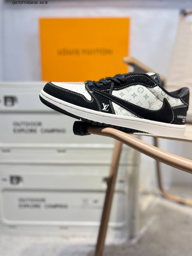 公司级头层皮Lv X 乔丹Air Jordan 1 Low Aj1低帮系列篮球鞋 官方同步配色 原装级产物 #拒绝公底 立体鞋型 细节完美 高清洁度Sj2068