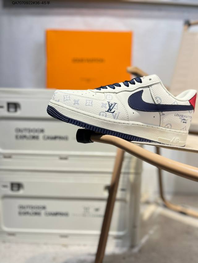 Lv X Nk Air Force 7 Low 空军一号低帮休闲板鞋 #定制皮料 原楦原纸板 纯正空军版型 高清洁度 内置全掌气垫Af5239 Qa707092