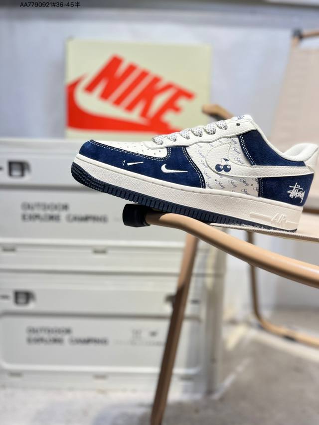 斯图西 X Nk Air Force 1'07 Low 空军一号低帮休闲板鞋 #定制皮料 原楦原纸板 纯正空军版型 高清洁度 内置全掌气垫Sm6188 Aa77