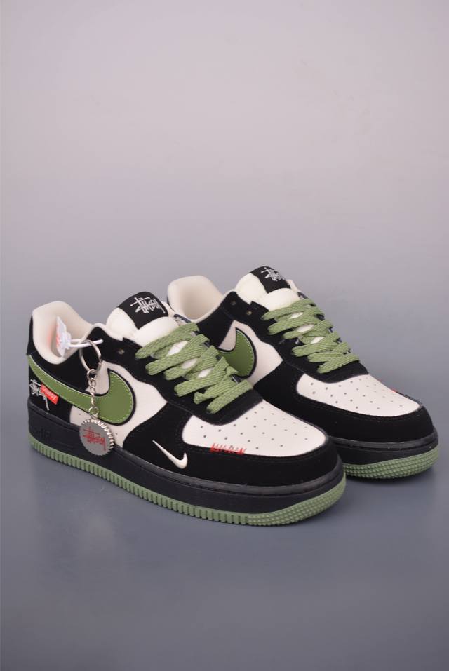 Nike Air Force 1 Low 斯图西联名 原楦头原纸板 打造纯正空军版型 专注外贸渠道 全掌内置蜂窝气垫 原盒配件 原厂中底钢印、拉帮完美 官方货号