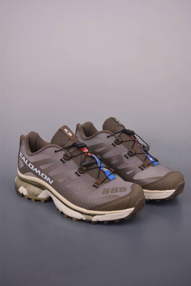 法国户外品牌-萨洛蒙 Salomon Xt-4 Og Aurora 探索者系列 纯原版本 潮流越野机能户外休闲运动跑步鞋 采用透气网布与防护皮革组合鞋面材质 牛