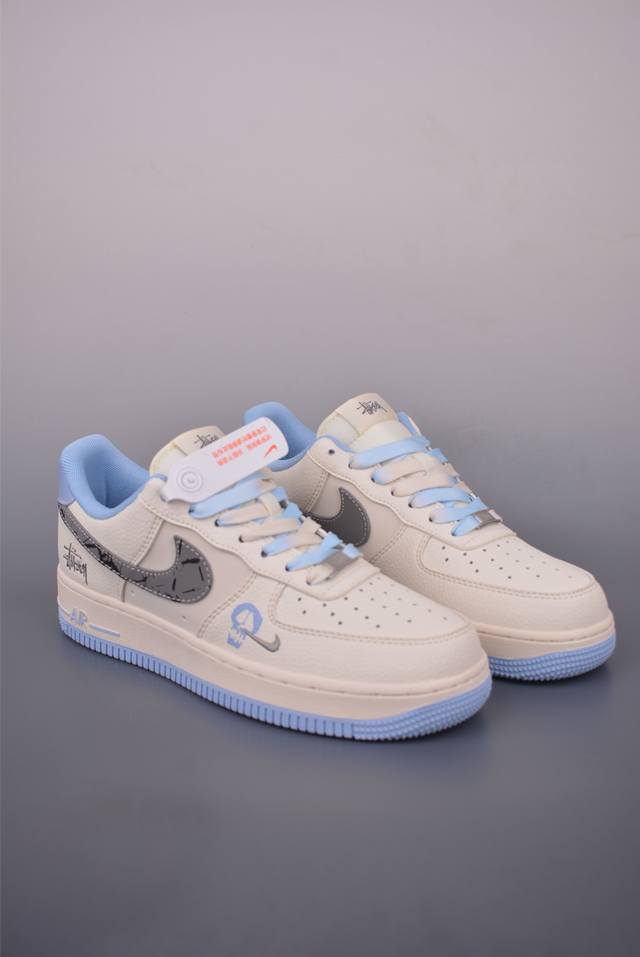 Nike Air Force 1 Low 斯图西联名 原楦头原纸板 打造纯正空军版型 专注外贸渠道 全掌内置蜂窝气垫 原盒配件 原厂中底钢印、拉帮完美 官方货号