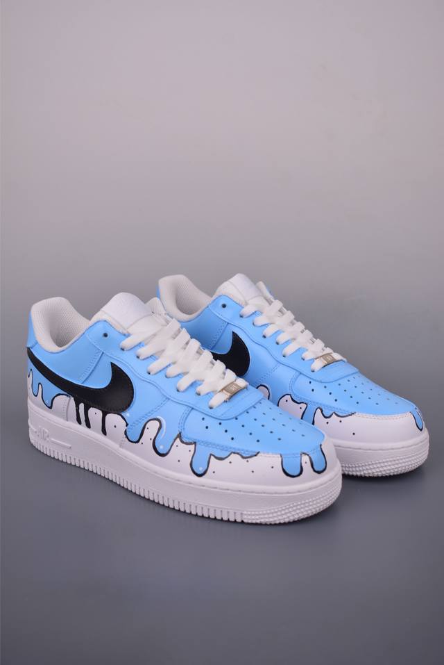 Nike Air Force 1 Low 白蓝 原楦头原纸板 打造纯正空军版型 专注外贸渠道 全掌内置蜂窝气垫 原盒配件 原厂中底钢印、拉帮完美 官方货号: C