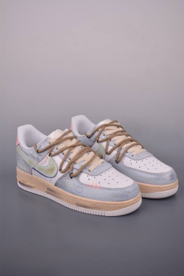 Nike Air Force 1 Low 浅雾漫旅 解构鞋带 原楦头原纸板 打造纯正空军版型 专注外贸渠道 全掌内置蜂窝气垫 原盒配件 原厂中底钢印、拉帮完美