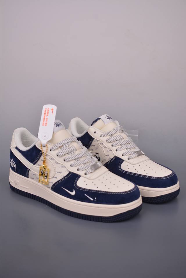 Nike Air Force 1 Low 斯图西联名 原楦头原纸板 打造纯正空军版型 专注外贸渠道 全掌内置蜂窝气垫 原盒配件 原厂中底钢印、拉帮完美 官方货号
