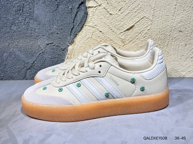 新品上市实拍 Adidas Originals Samba Og Beige Grey 桑巴舞系列绅士德训足球风百搭低帮休闲运动板鞋 Js3953 Qaldxe