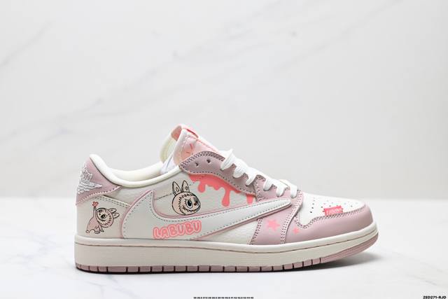 公司级Nike Air Jordan 1 X Travis Scott Aj1倒勾 乔一倒钩 ‘Diy’定制 耐克 低帮文化篮球鞋 完美品质出货 细节如图所示