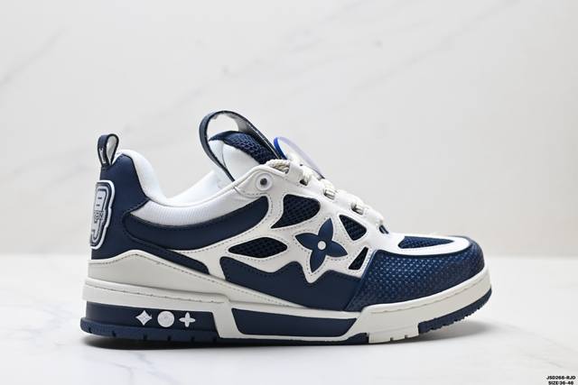 公司级Louis Vuitton Trainer Sneaker Low 路易威登 休闲运动文化百搭板鞋 舒适防滑底和百搭性霸屏整个时尚娱乐圈 细节调整完美主义