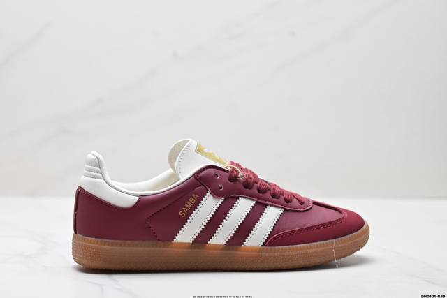 真标Adidas Originals Samba 桑巴舞系列阿迪达斯 三叶草 绅士德训足球风百搭低帮休闲运动板鞋 货号:Js3830 尺码:36 36.5 37